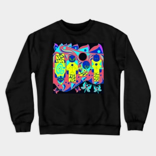 alien brick toy in soccer board pattern ecopop Crewneck Sweatshirt